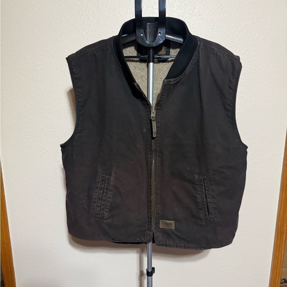 Men's Dark Brown Vest‎ with Ribbed Collar